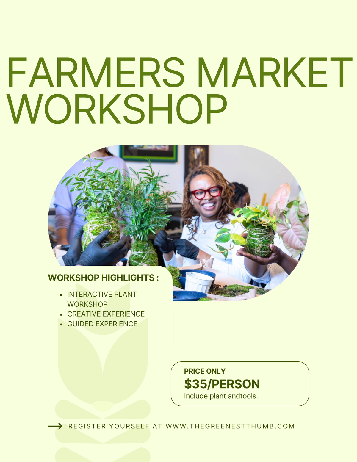 Farmers Market Kokedama Class